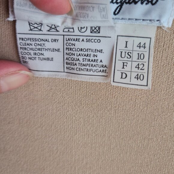 Vintage Salvatore Ferragamo Made in Italy Tunic Top Long Sleeve Knit Beige - Picture 8 of 11